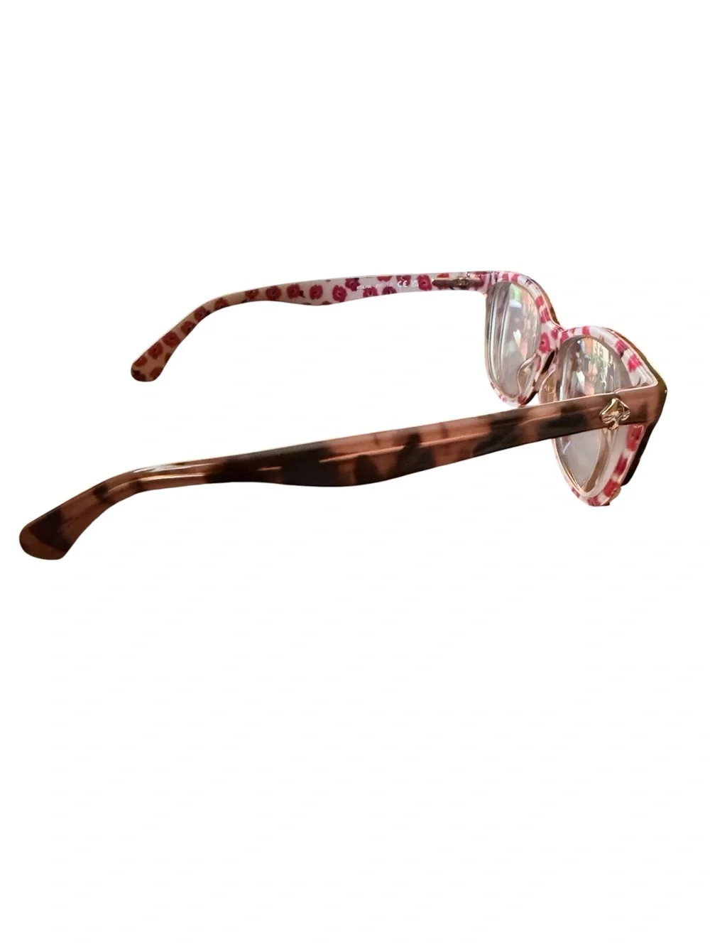 Kate Spade Tortoise Shell Cat-Eye Glasses with Pink Temple Accents